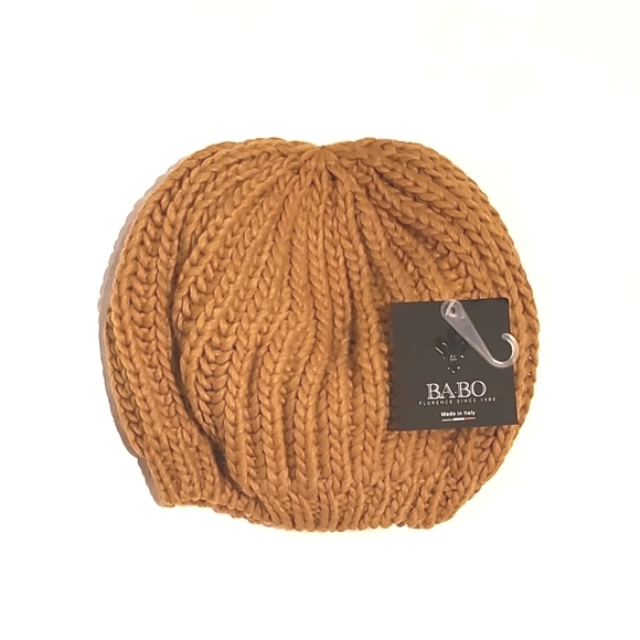 New BA-BO BABO ITALY 🇮🇹 Wool Blend Cable Knit Beret Tam Slouchy Beanie Hat - Picture 3 of 6